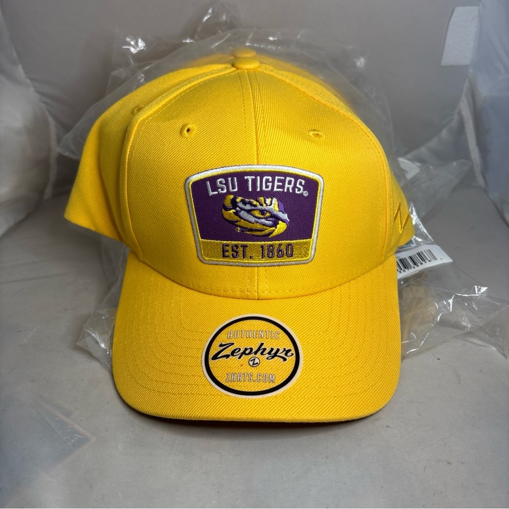 New w/ Tags LSU NCAA Tigers Patch Embroidered Hat Zephyr Yellow Louisiana State